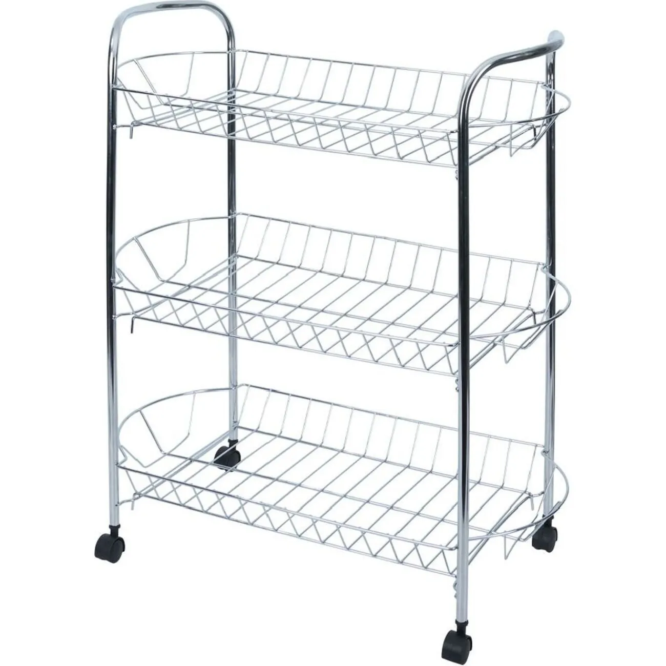 Hot Desserte en métal gris 3 niveaux - L.51xl.26,5xH.57cm Rangement De Cuisine