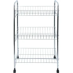 Desserte en métal gris 3 niveaux - L.41xl.26,5xH.61,5cm Rangement De Cuisine