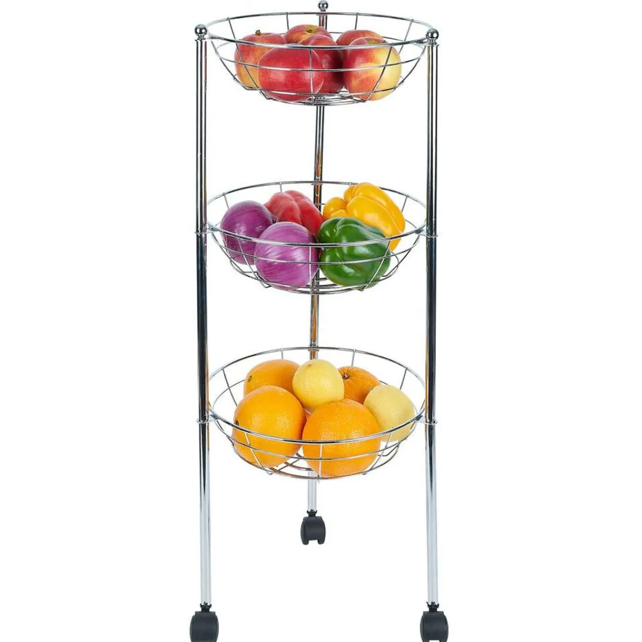 Best Desserte ovale 3 paniers inox H.70,5cm Rangement De Cuisine