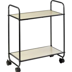 Discount Desserte style industriel sur roulettes naturel et noir Rangement De Cuisine