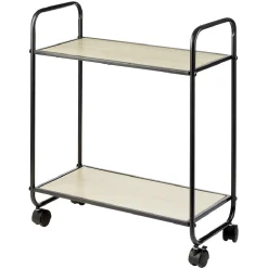 Discount Desserte style industriel sur roulettes naturel et noir Rangement De Cuisine