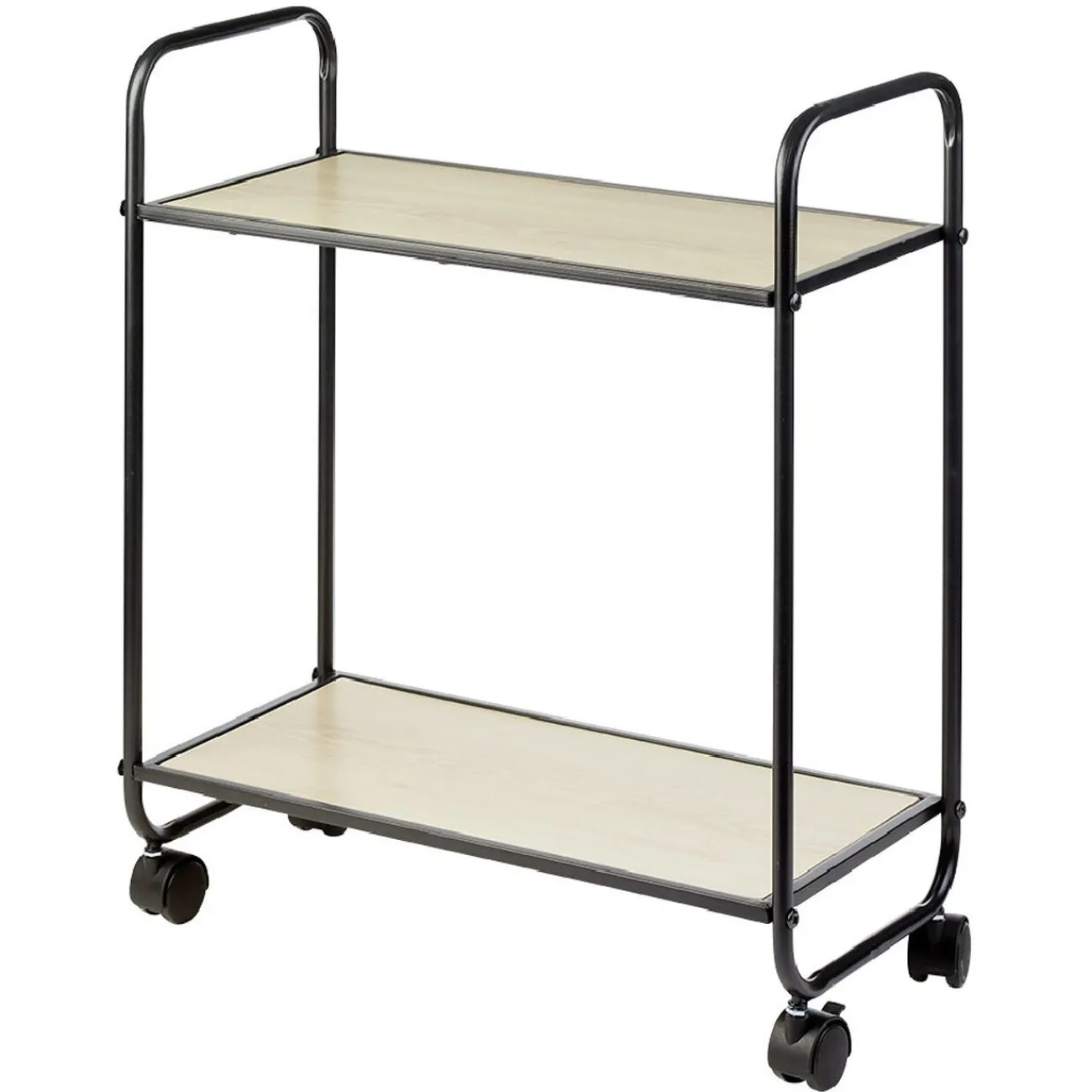 Discount Desserte style industriel sur roulettes naturel et noir Rangement De Cuisine