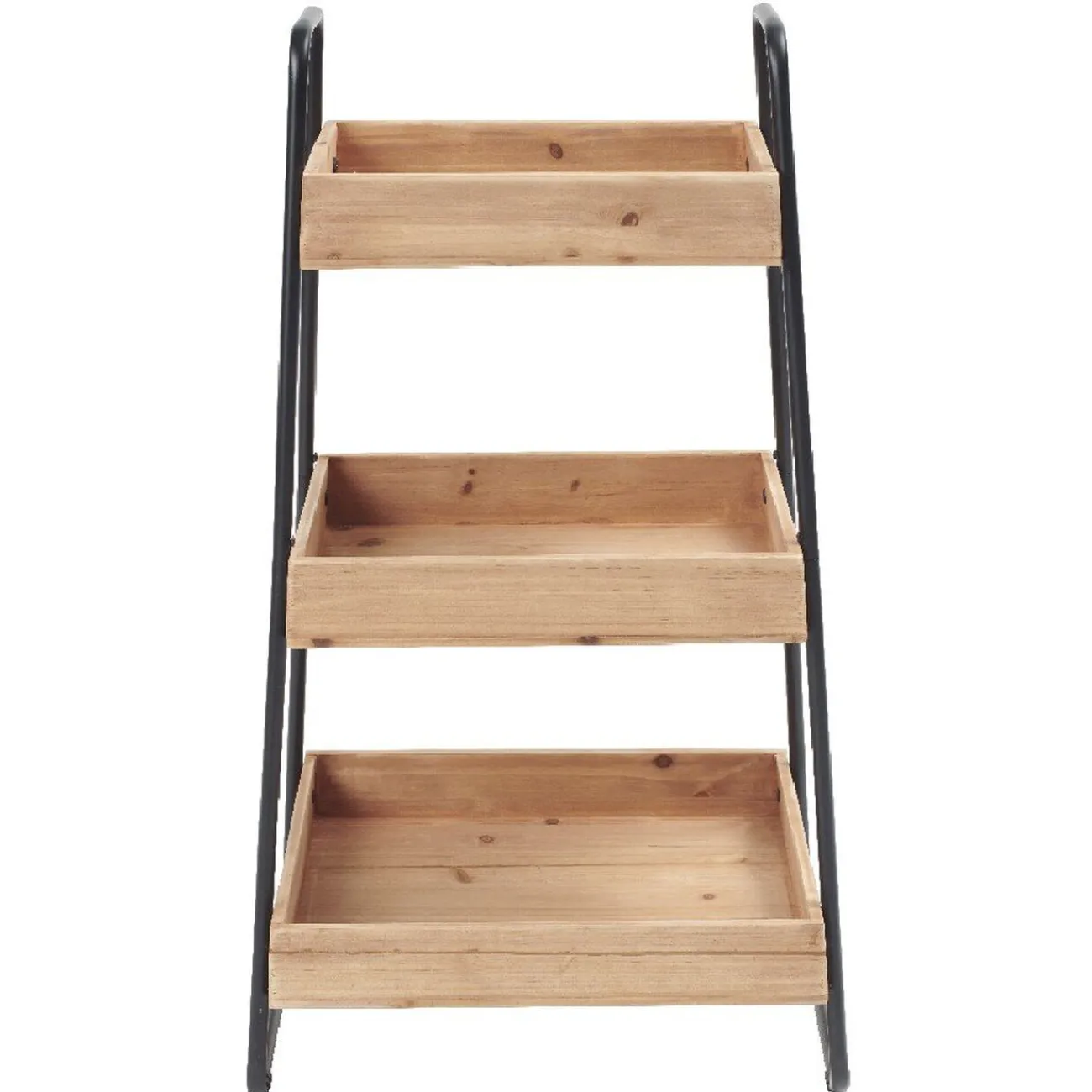 Discount Desserte vintage 3 niveaux noir naturel Rangement De Cuisine