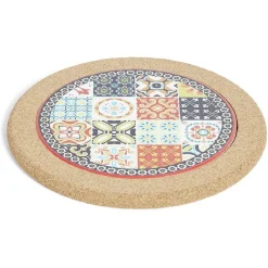 Outlet Dessous de plat rond en céramique design carreau de ciment Ø20cm Vaisselle Et Accessoires De Table