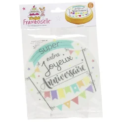 Best Disque azyme motif joyeux anniversaire 20 g Préparation Culinaire