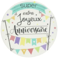 Best Disque azyme motif joyeux anniversaire 20 g Préparation Culinaire