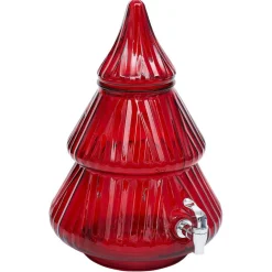 Best Distributeur à boisson en verre forme sapin rouge 8L Vaisselle Et Accessoires De Table