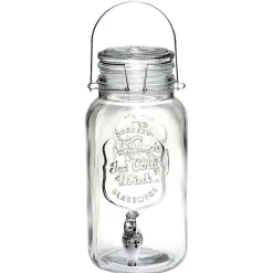 Outlet Distributeur forme bocal en verre transparent cont. 3,8 L Vaisselle Et Accessoires De Table