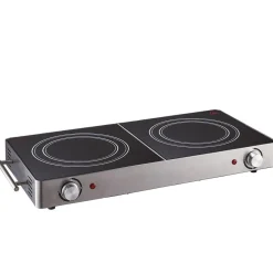 Best Double plaque vitrocéramique noire et grise Cuisilux Petit Électroménager