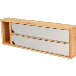 Sale Dérouleur double en bambou avec porte-épice x1 Conservation Alimentaire