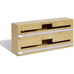 Sale Dérouleur film alimentaire double en bambou Conservation Alimentaire