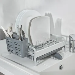 Online Egouttoir à vaisselle extensible gris et blanc Rangement De Cuisine