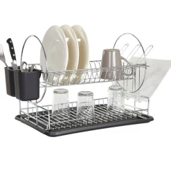 Outlet Egouttoir à vaisselle noir Rangement De Cuisine