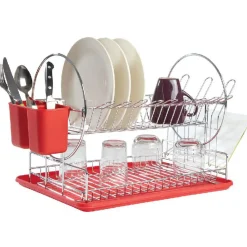 Sale Egouttoir à vaisselle rouge Rangement De Cuisine