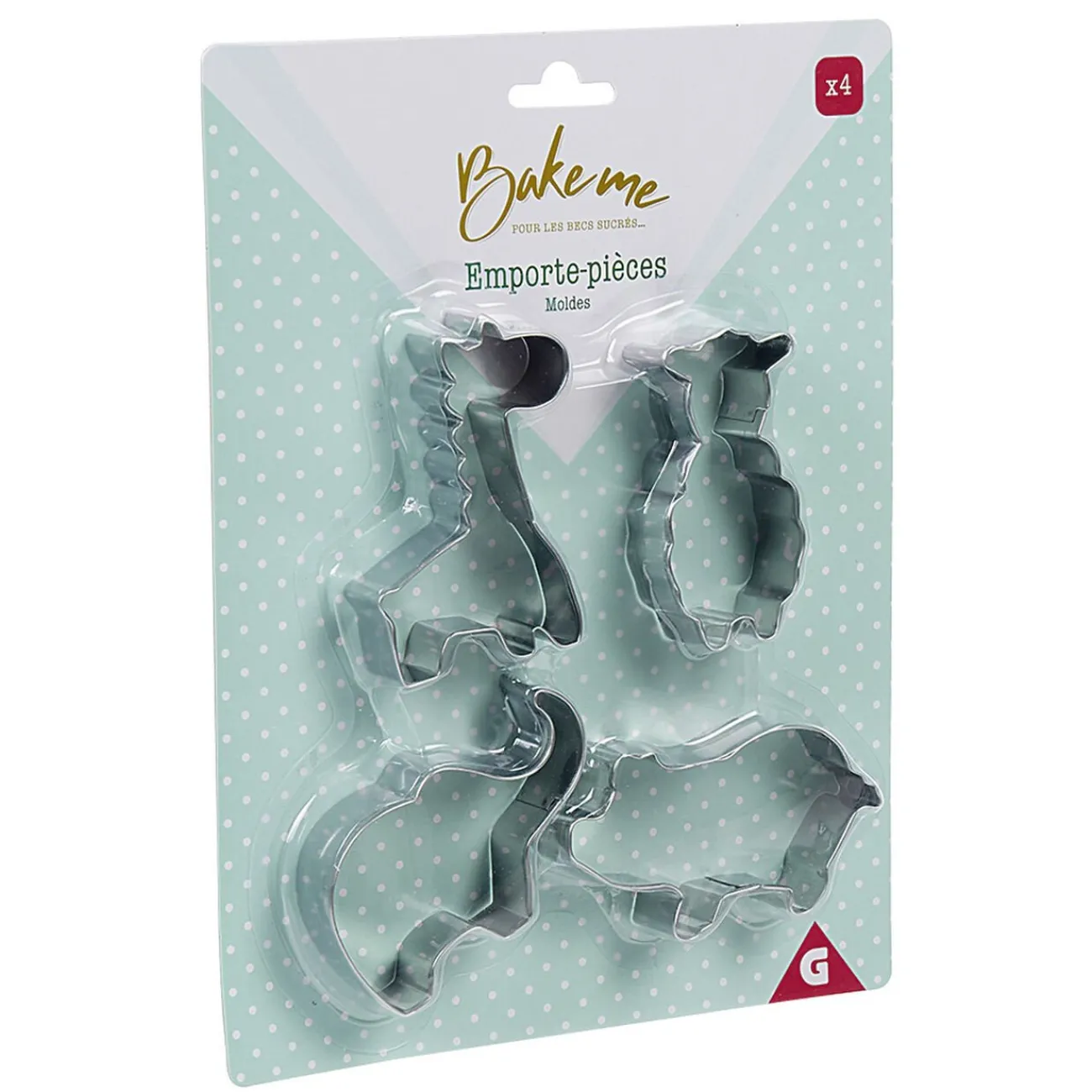 Hot Emporte pièce forme animal inox argenté x4 Cuisson