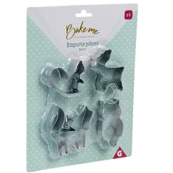 Hot Emporte pièce forme animal inox argenté x4 Cuisson