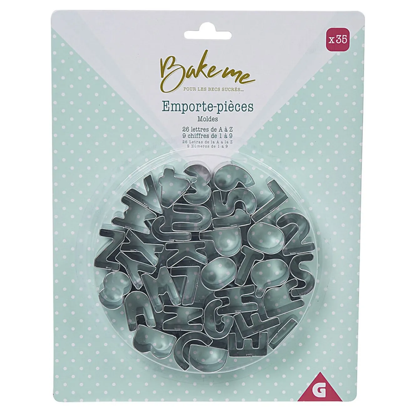 Outlet Emporte pièce forme lettre argenté x35 Cuisson