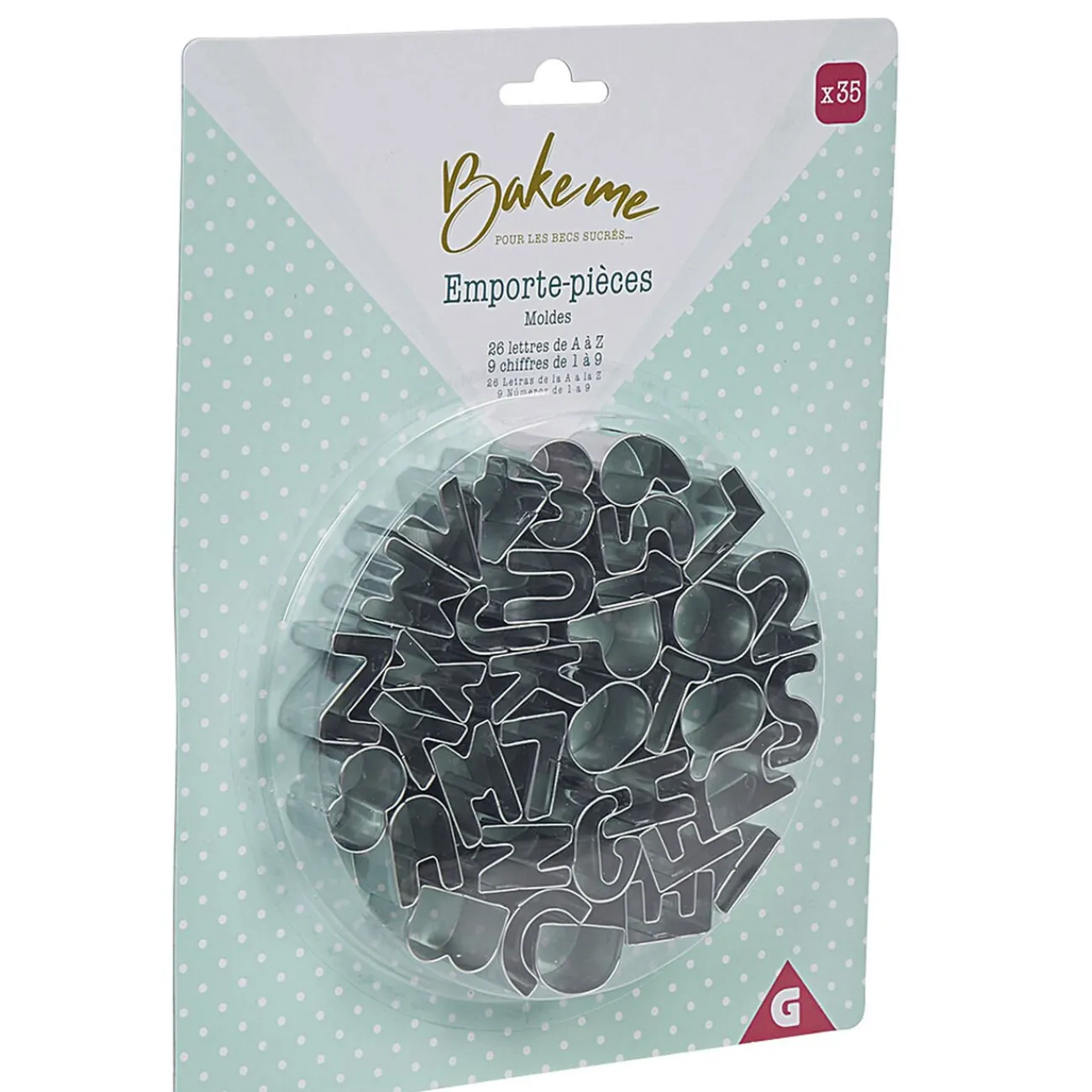 Outlet Emporte pièce forme lettre argenté x35 Cuisson