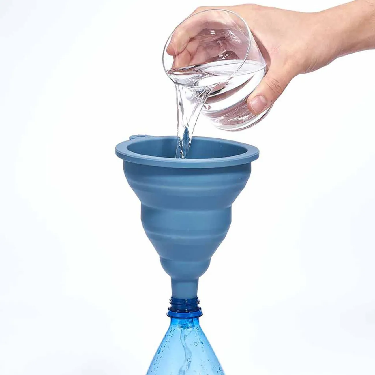 Outlet Entonnoir pliable rétractable en silicone bleu Préparation Culinaire