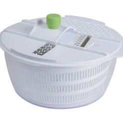 Essoreuse à salade et mandoline 4 lames blanc vert Préparation Culinaire