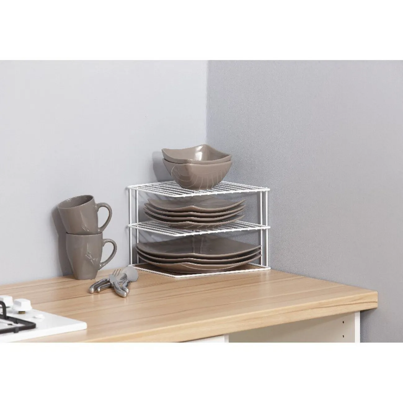 Online Etagère d angle 3 niveaux porte assiettes Metaltex Rangement De Cuisine