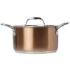 Clearance Faitout acier doré avec couvercle en inox Cuisson