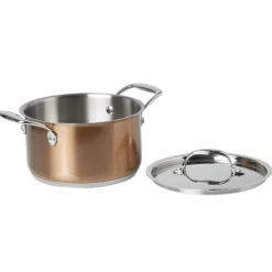 Clearance Faitout acier doré avec couvercle en inox Cuisson