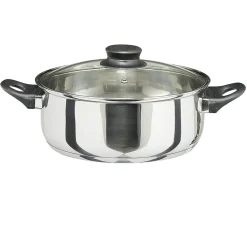 Outlet Faitout anti adhésif inox couvercle en verre Cuisson