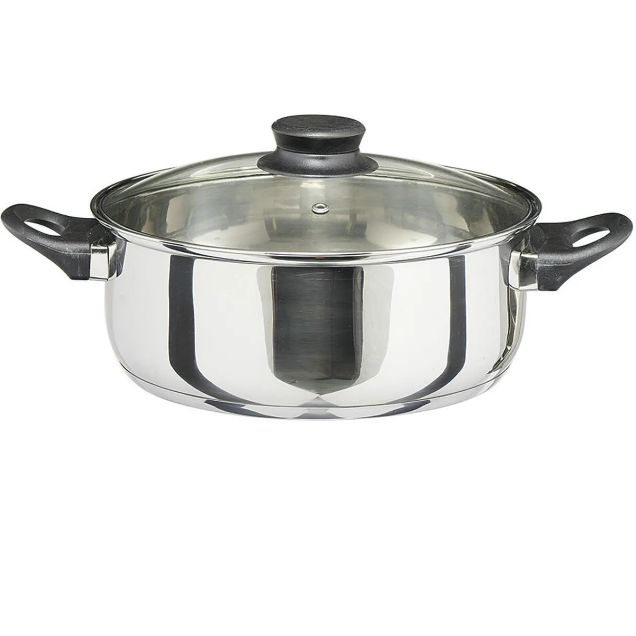 Outlet Faitout anti adhésif inox couvercle en verre Cuisson