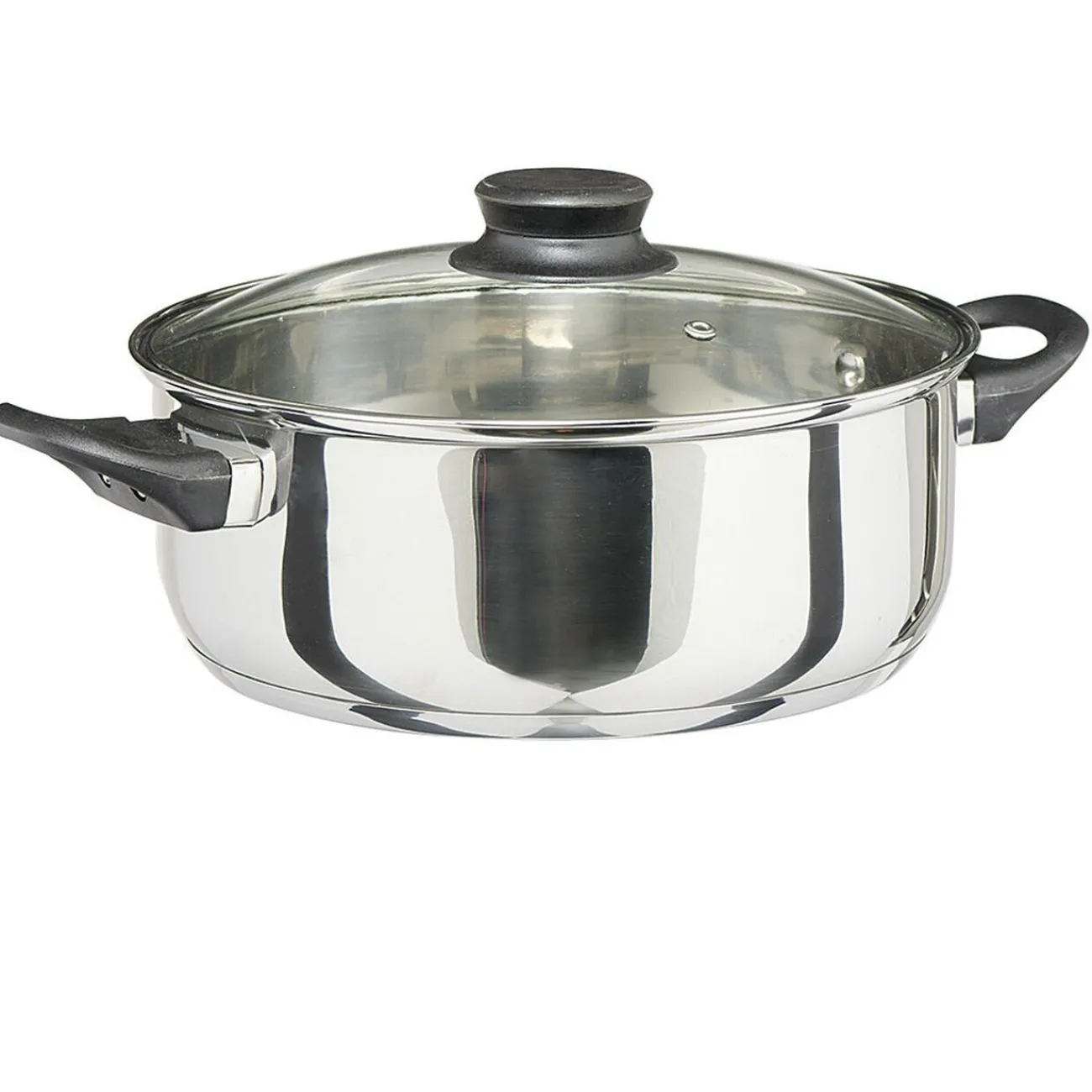 Outlet Faitout anti adhésif inox couvercle en verre Cuisson