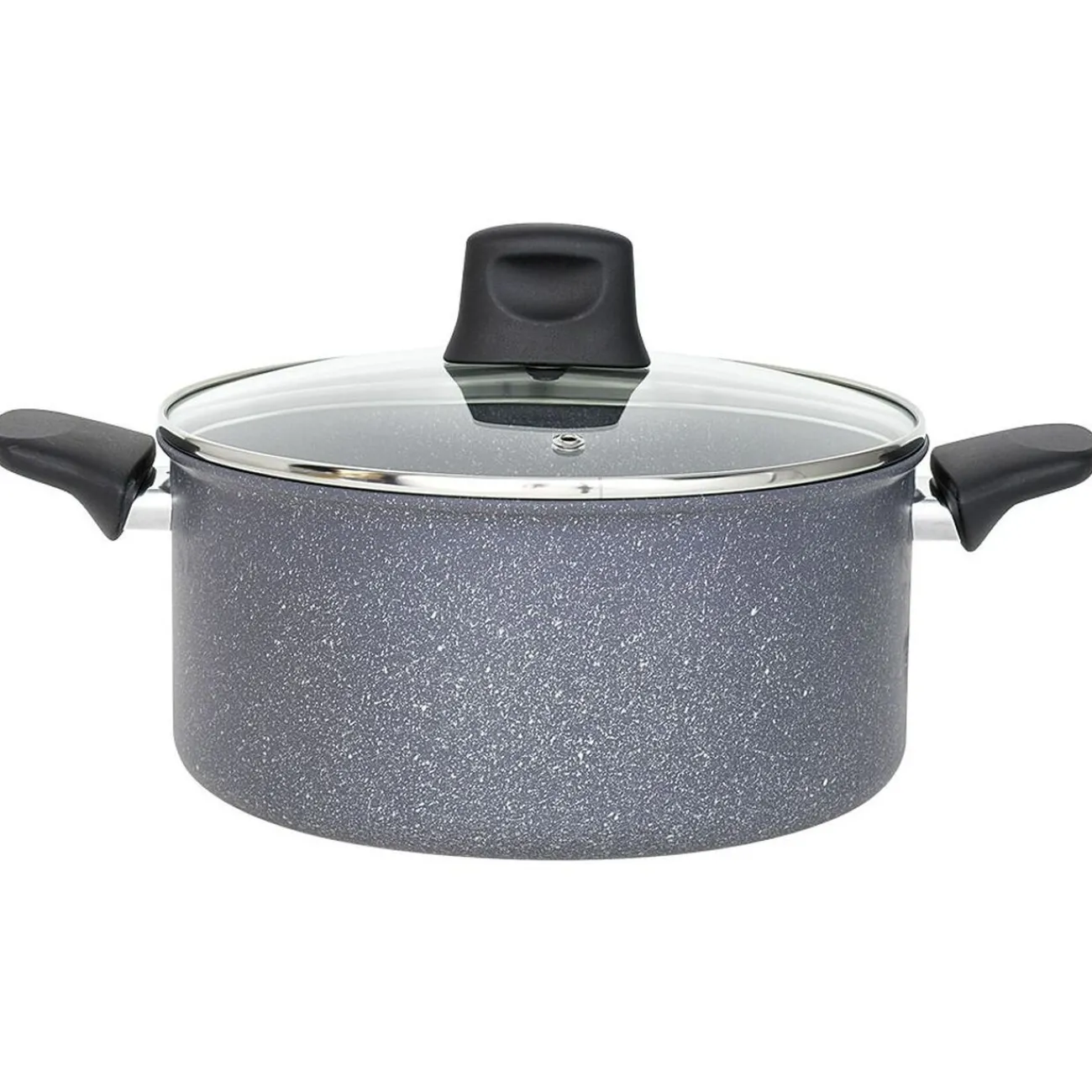 New Faitout Tefal aluminium effet pierre avec couvercle verre Ø 24 cm Cuisson