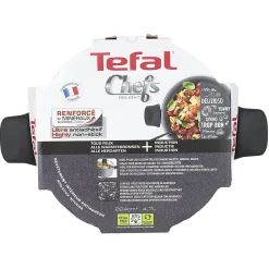 New Faitout Tefal aluminium effet pierre avec couvercle verre Ø 24 cm Cuisson