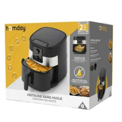 Friteuse sans huile Homday 4 L noir Petit Électroménager