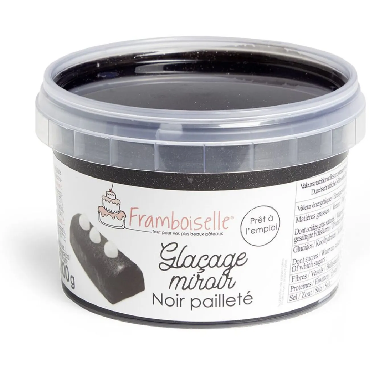 Discount Glaçage miroir noir pailleté 300g Préparation Culinaire