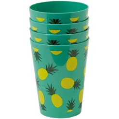 Best Gobelet bleu Ananas Summer smile x 4 Vaisselle Et Accessoires De Table