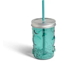 Outlet Gobelet 500ml en verre couvercle métal avec paille - 3 coloris Vaisselle Et Accessoires De Table