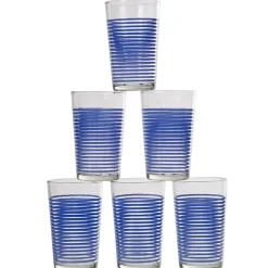Outlet Gobelet verre rayé multicolore assorti x6 Vaisselle Et Accessoires De Table