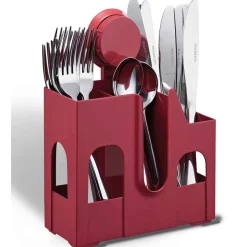 Hot Égouttoir à couverts rouge à ventouse Rangement De Cuisine