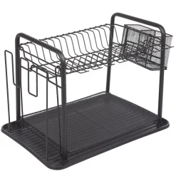 Outlet Égouttoir à vaisselle métallique noir Rangement De Cuisine