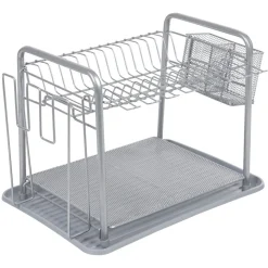 New Égouttoir à vaisselle métallique gris Rangement De Cuisine