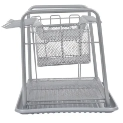 New Égouttoir à vaisselle métallique gris Rangement De Cuisine