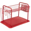New Égouttoir à vaisselle métallique rouge Rangement De Cuisine