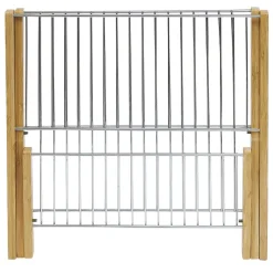 Clearance Égouttoir à vaisselle pliable bambou et métal Rangement De Cuisine