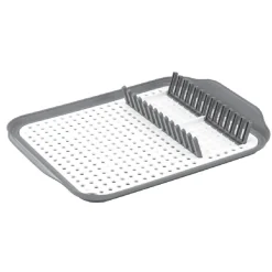 Égouttoir à vaisselle 30,3x41,5x3,8cm plastique gris et blanc Rangement De Cuisine