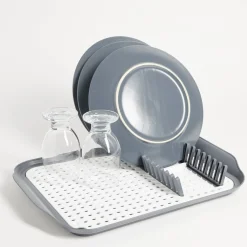 Égouttoir à vaisselle 30,3x41,5x3,8cm plastique gris et blanc Rangement De Cuisine