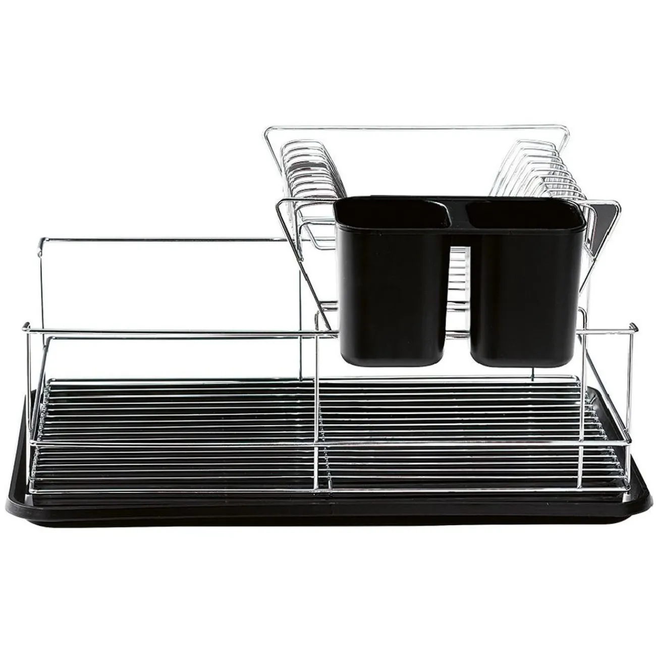 Clearance Égouttoir avec plateau et supports couverts noirs 2 niveaux Rangement De Cuisine