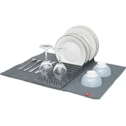 Discount Égouttoir avec tapis pliable gris foncé 11 rangées 12 picots Rangement De Cuisine