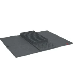 Discount Égouttoir avec tapis pliable gris foncé 11 rangées 12 picots Rangement De Cuisine