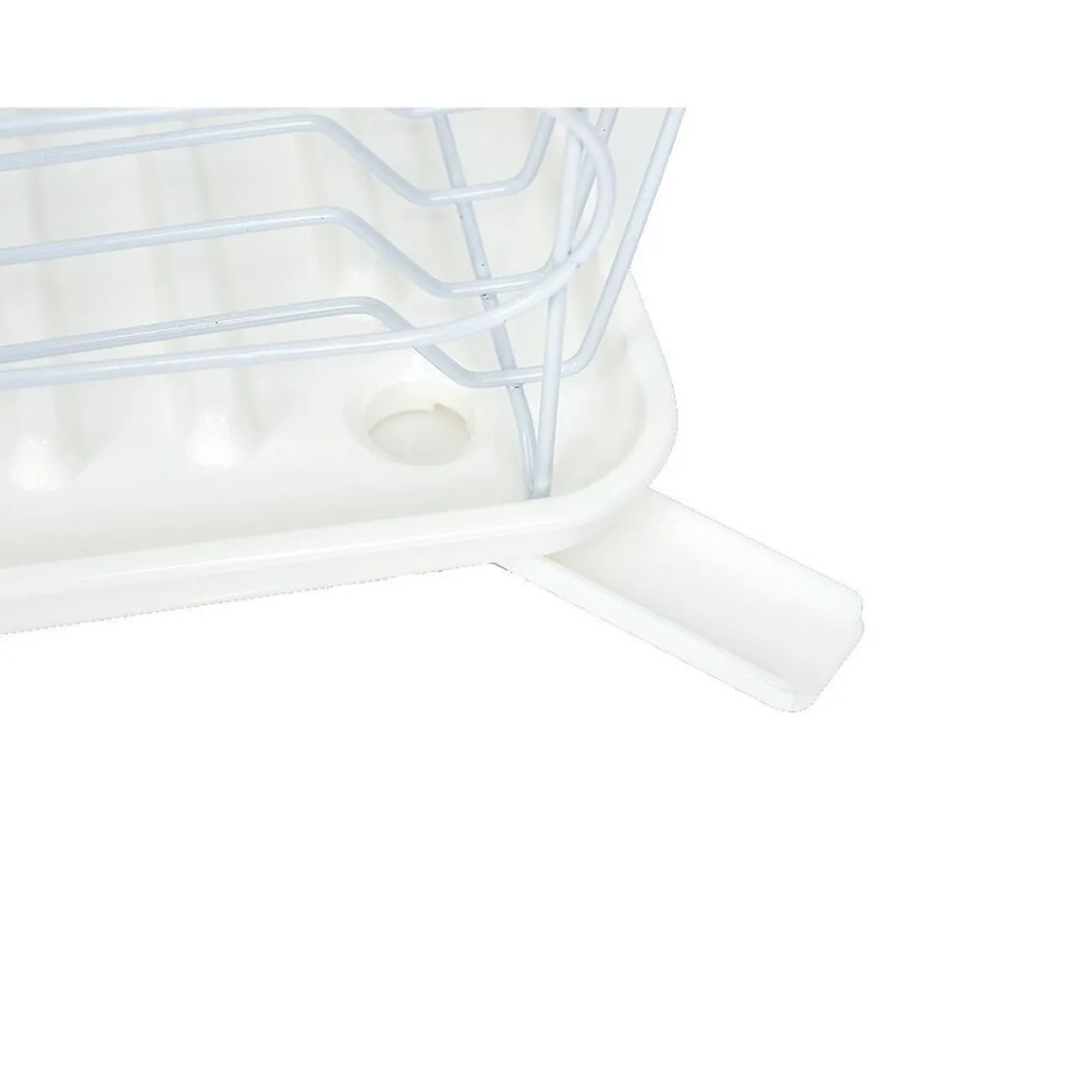 Outlet Égouttoir blanc avec bac de récupération et gouttière d'écoulement Rangement De Cuisine