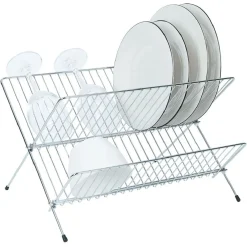 Hot Égouttoir pliable en métal gris 36x31xH22cm Rangement De Cuisine